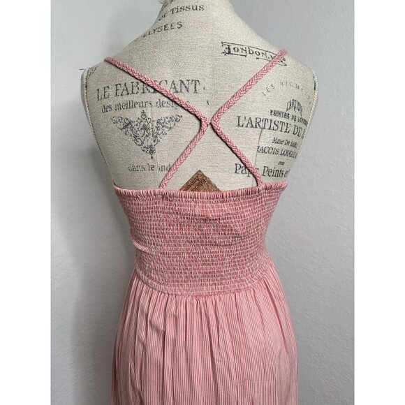 EXIT Smocked Maxi Sundress Women's Strappy Pullover Pink Size S Made in Peru NWT - Picture 11 of 11